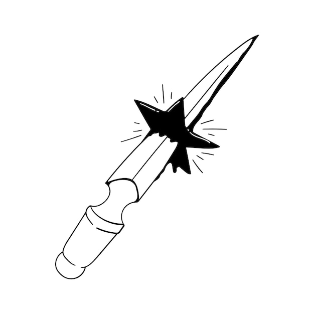 Vector hand drawn stabbed star vector