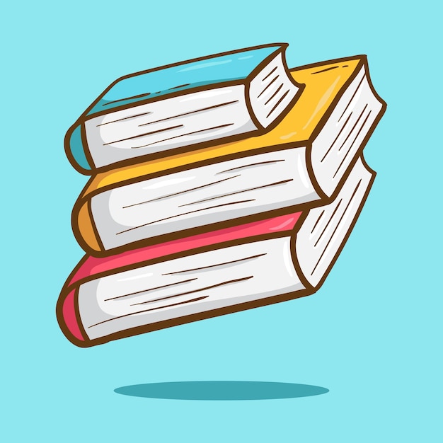 Hand drawn stacks of books hand drawn style vector illustrations