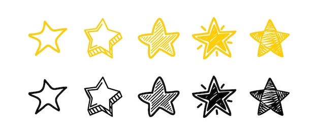 hand drawn star collection