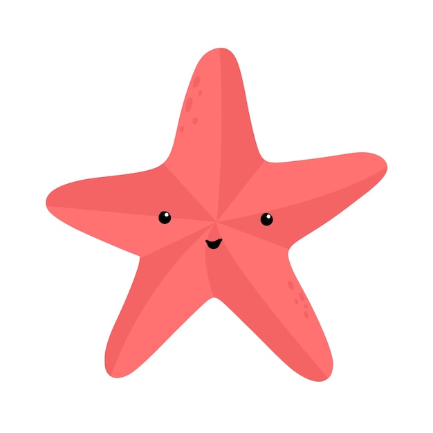 Hand drawn Star fish icon in flat style Star fish vector icon for web design isolated