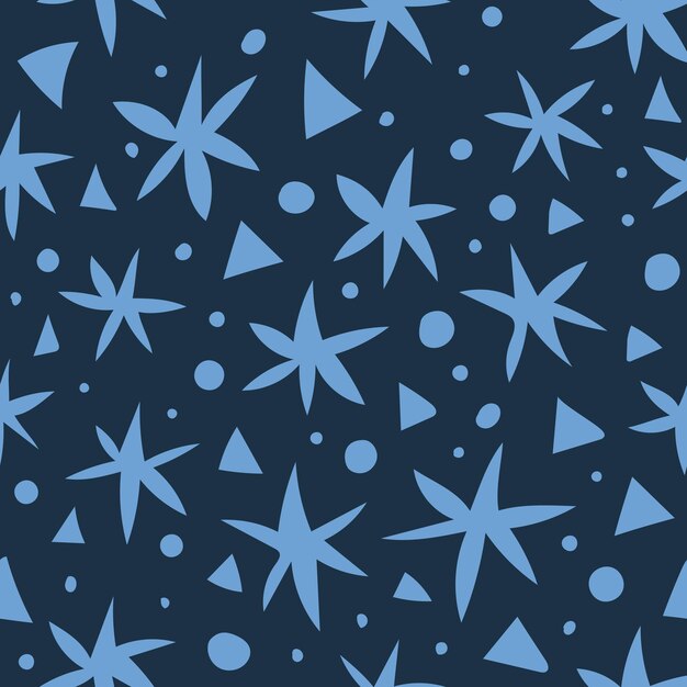 Vector hand drawn star seamless pattern