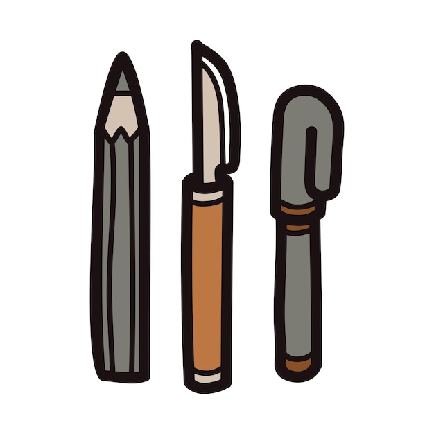 Hand Drawn stationery in flat lay style