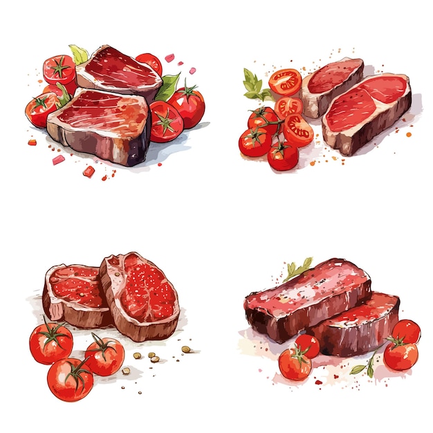 hand drawn steak illustration