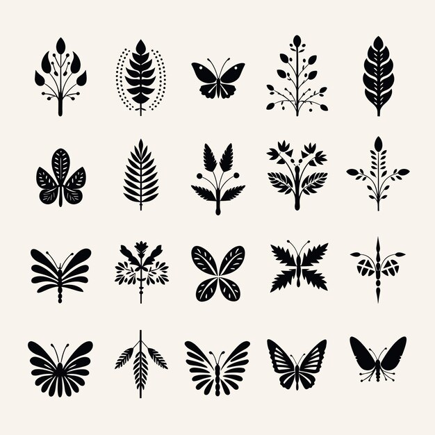 Hand drawn stencil element collection