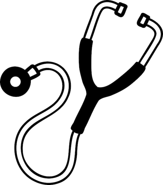 Hand drawn stethoscope illustration