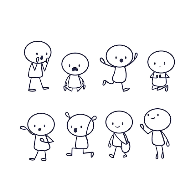 Cute stickman Royalty Free Vector Image - VectorStock