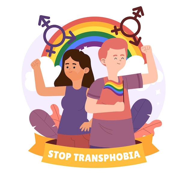 Vector hand drawn stop homophobia concept illustrated