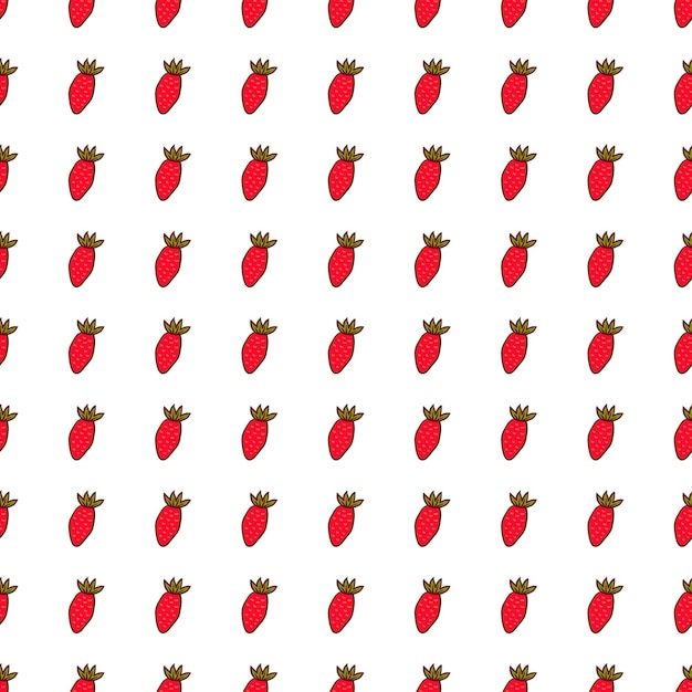 Hand drawn strawberries wallpaperdoodle strawberry seamless pattern fruits backdrop