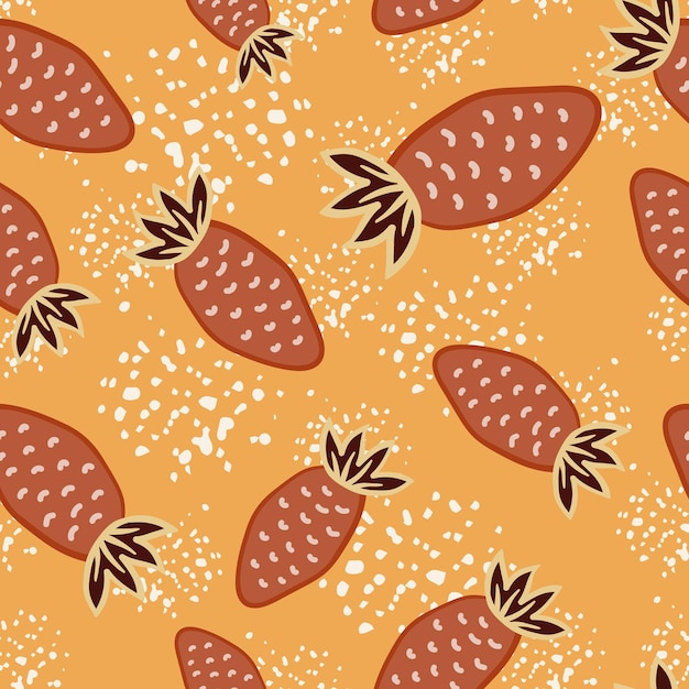 手描きのイチゴの壁紙落書きイチゴのシームレスなパターン果物の背景