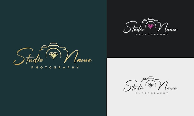 Hand drawn Studio photography logo icon design template signature logo concept