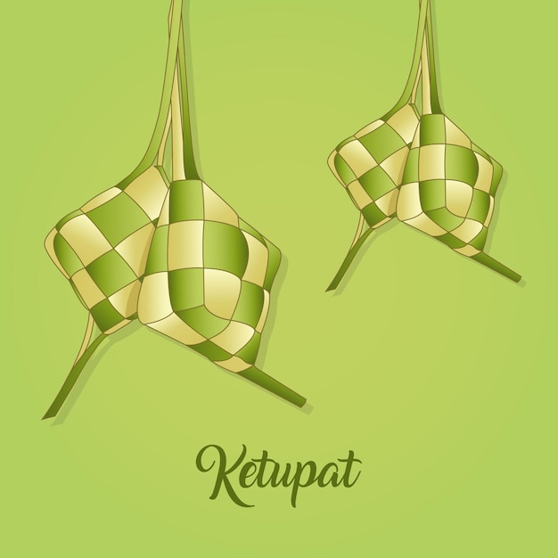 Hand-drawn style ketupat vector background