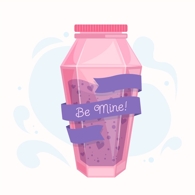 Vector hand drawn style love potion illustrated