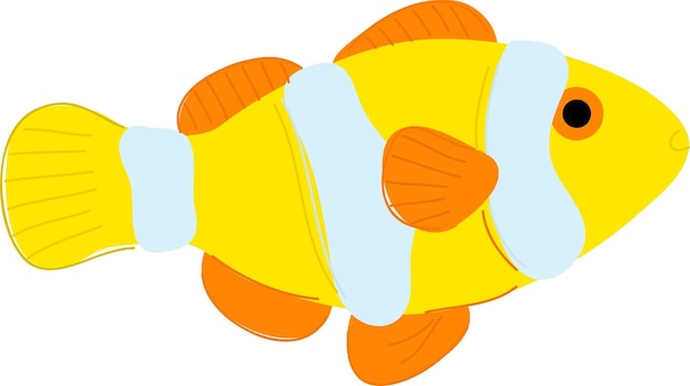 Океанская рыба-клоун в ручном стиле