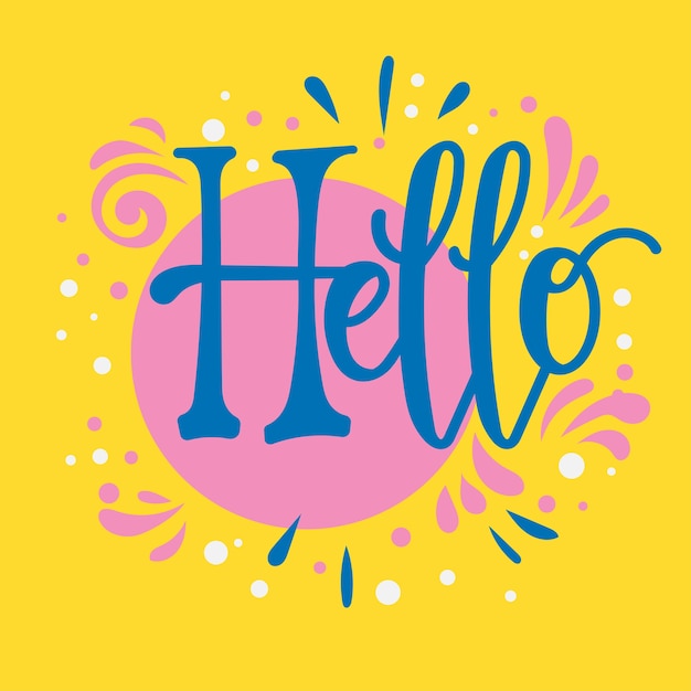 Hand Drawn Style Say Hello Lettering