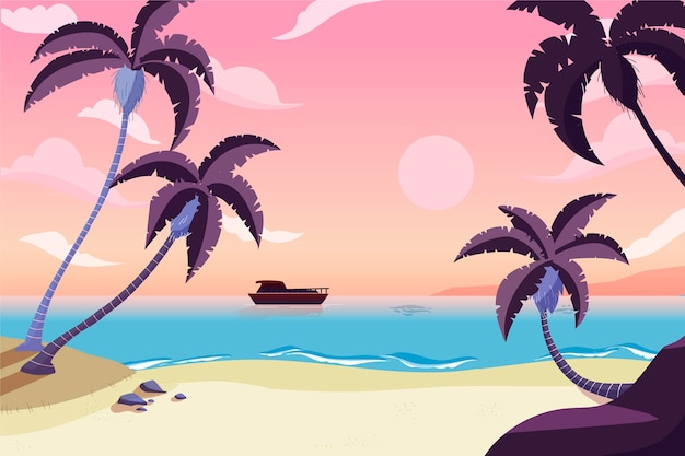 Vector hand drawn summer background for videocalls