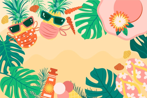 Vector hand drawn summer background