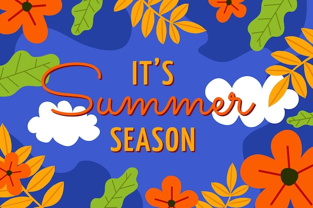 Vector hand drawn summer background