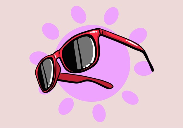 Vector hand drawn summer concept sun glasses summer design colorful cartoon sun glasses