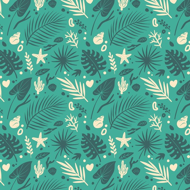 Hand drawn summer duotone pattern design