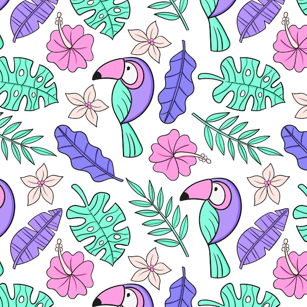 Hand drawn summer elements pattern