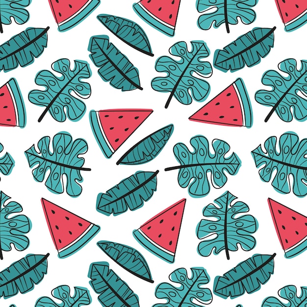 Hand drawn summer elements pattern