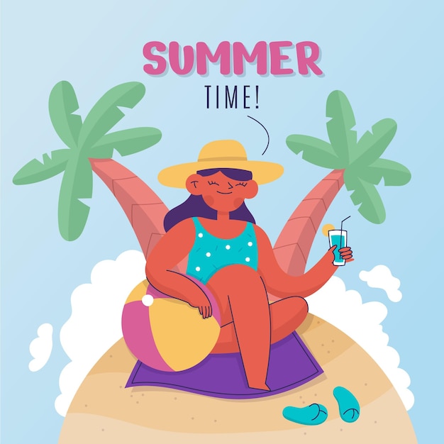 Hand drawn summer illustration