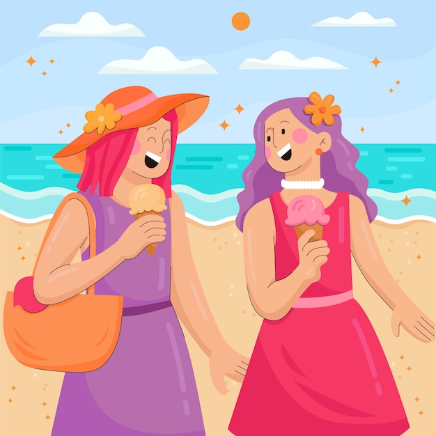 Vector hand drawn summer illustration