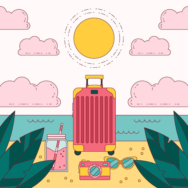 Hand drawn summer illustration