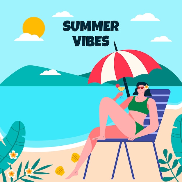 Vector hand drawn summer illustration