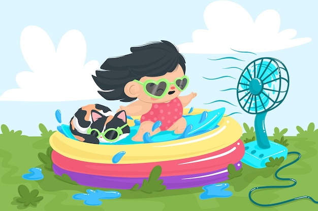 Vector hand drawn summer illustration