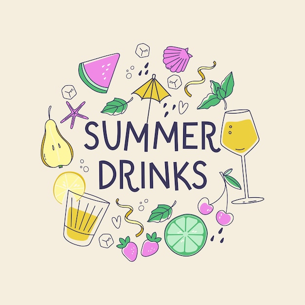 Hand drawn summer illustrations