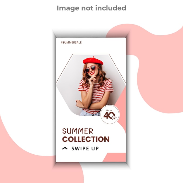 Вектор Коллекция летних инстаграм-историй, нарисованная вручную