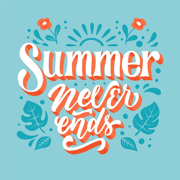 Vector hand drawn summer lettering