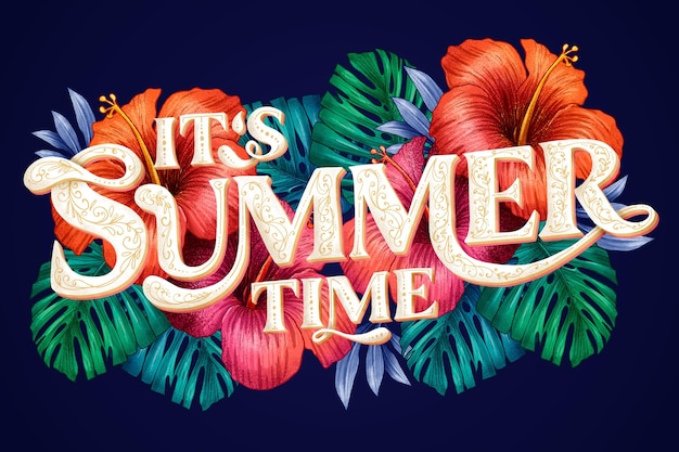 Hand drawn summer lettering