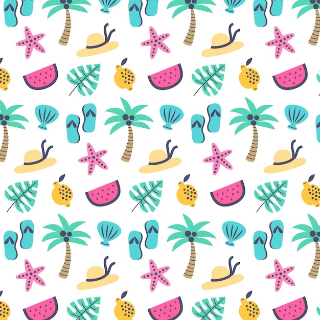 Hand drawn summer pattern