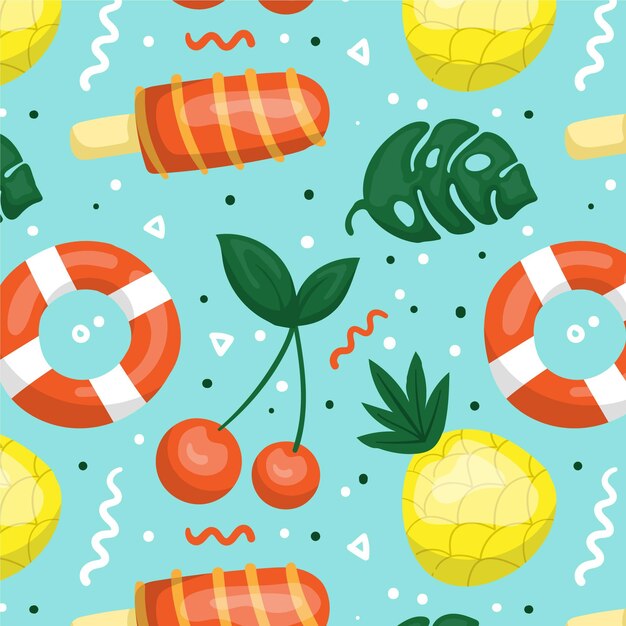 Vector hand drawn summer pattern