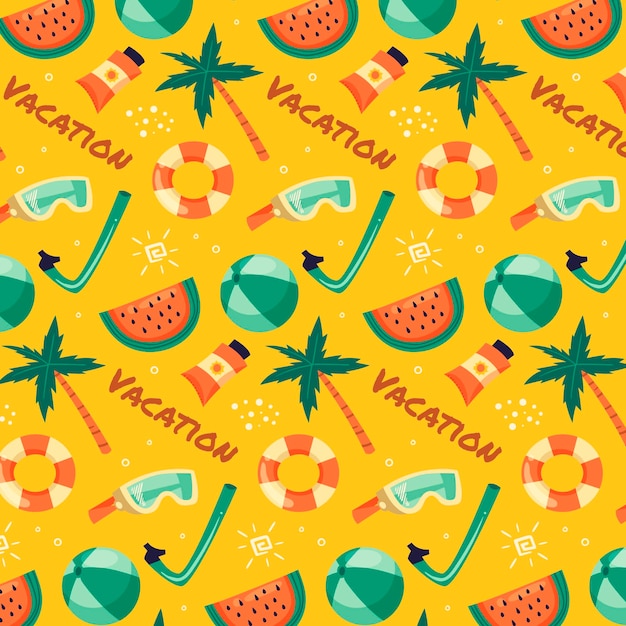 Vector hand drawn summer pattern