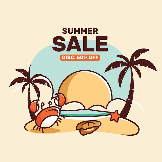 Hand drawn summer sale illustration