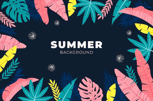 Hand drawn summer tropical background