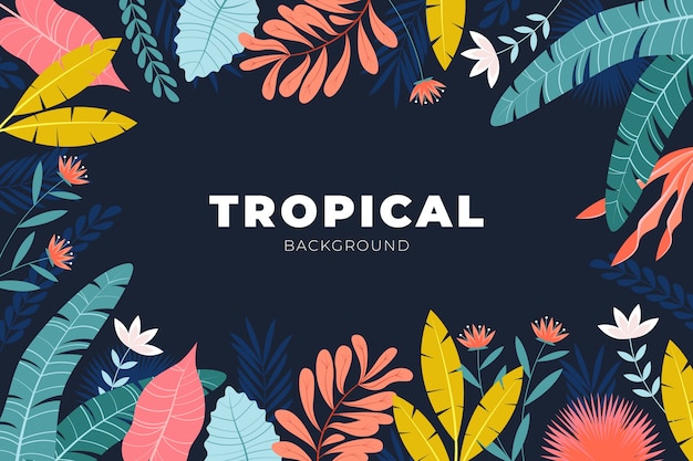 Hand drawn summer tropical background