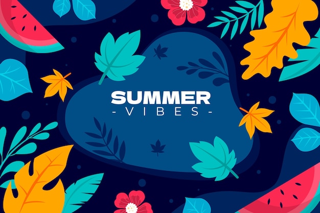 Hand drawn summer tropical background