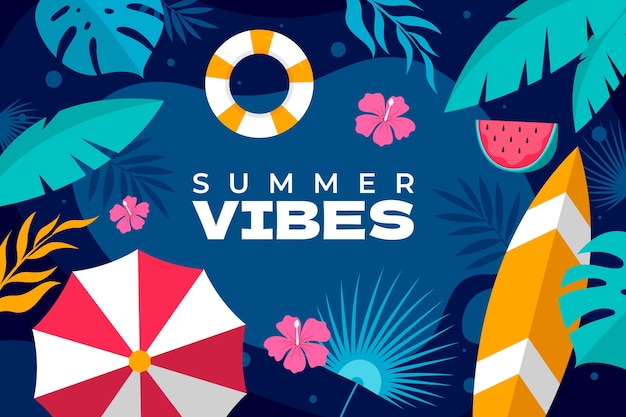 Vector hand drawn summer tropical background