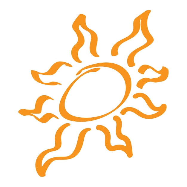 Vector hand drawn sun doodle vector illustration