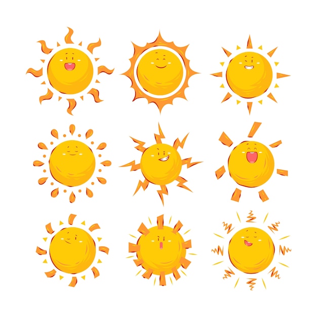 Hand drawn sun drawing illustration