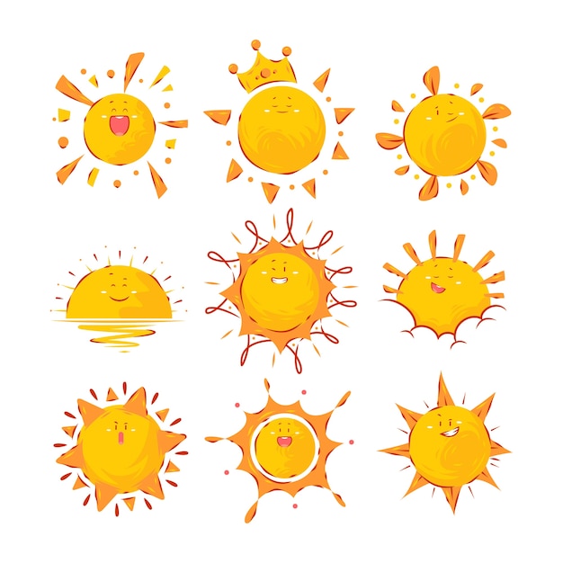 Hand drawn sun drawing illustration