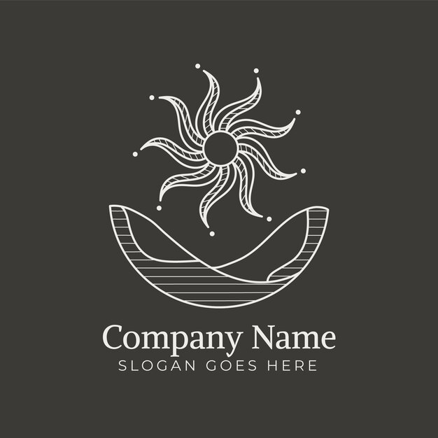 Hand drawn sun logo design