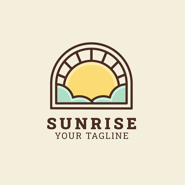 Vector hand drawn sun logo template