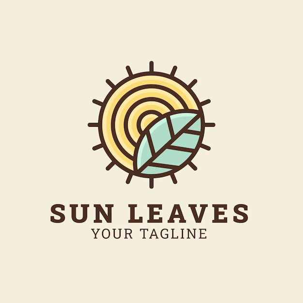 Vector hand drawn sun logo template