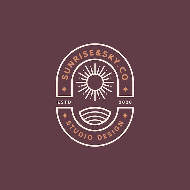 Hand drawn sun logo template