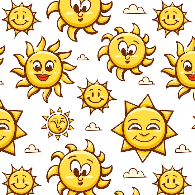 Hand drawn sun pattern